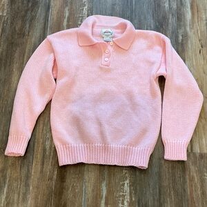 Elegant Pink Collared Sweater